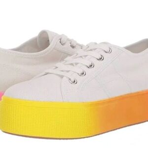 White Sneakers with Gradient Sole
